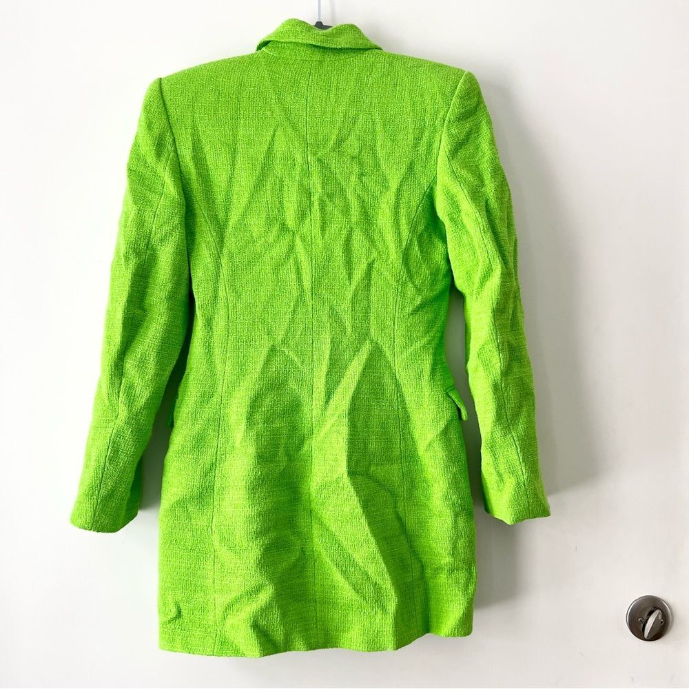 Zara Neon Green Double-Breasted Blazer Dress - Picture 10 of 12